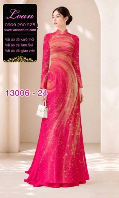 Vải áo dài vệt sáng in 3D-13006