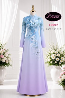 Vải áo dài hoa in 3D-DT 13007