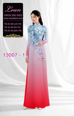 Vải áo dài hoa in 3D-13007