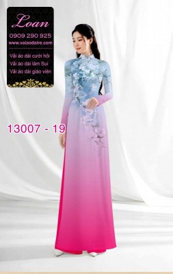 Vải áo dài hoa in 3D-13007