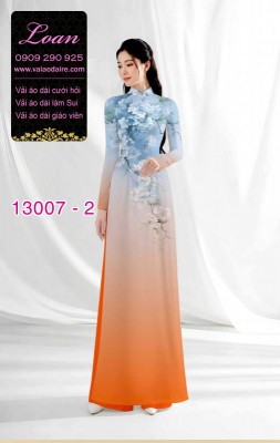 Vải áo dài hoa in 3D-13007
