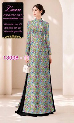 Vải áo dài vệt màu in 3D-13008