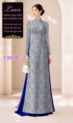 Vải áo dài vệt màu in 3D-13008