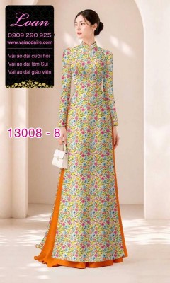 Vải áo dài vệt màu in 3D-13008