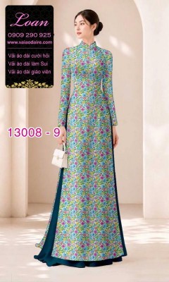 Vải áo dài vệt màu in 3D-13008