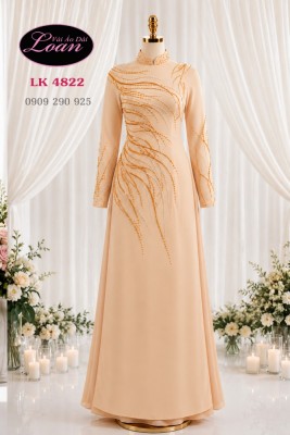 Vải áo dài kết pha lê sang trọng-ADTK 13009