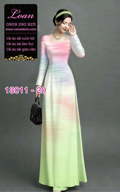 Vải áo dài vệt màu in 3D