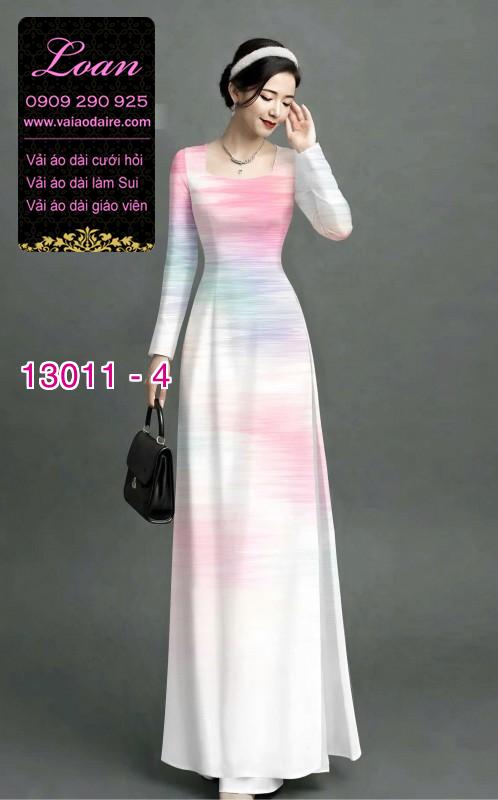 Vải áo dài vệt màu in 3D