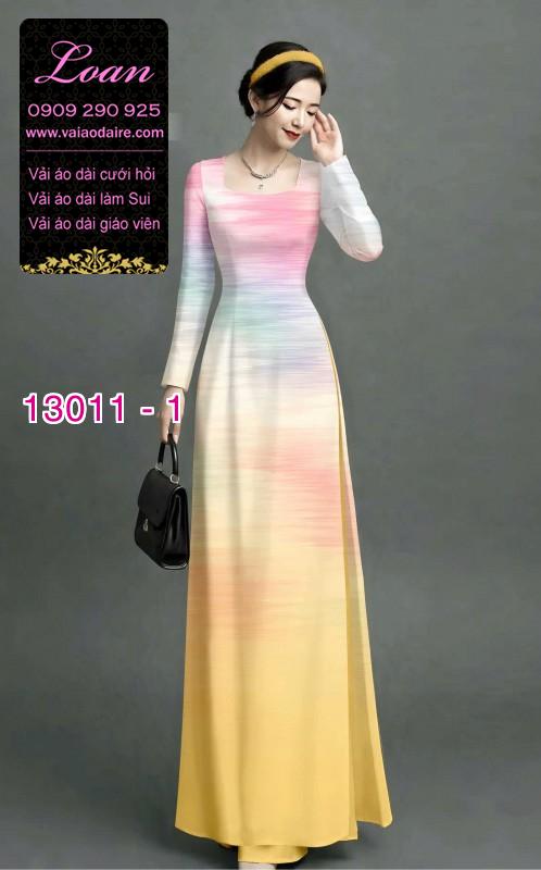 Vải áo dài vệt màu in 3D