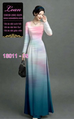Vải áo dài vệt màu in 3D-13011