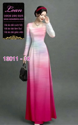 Vải áo dài vệt màu in 3D-13011