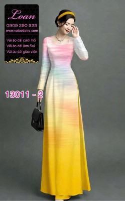 Vải áo dài vệt màu in 3D-13011