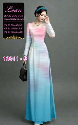 Vải áo dài vệt màu in 3D-13011