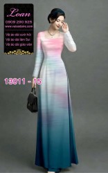 Vải áo dài vệt màu in 3D
