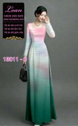Vải áo dài vệt màu in 3D