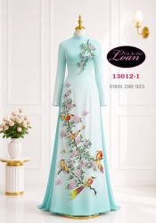 Vải áo dài chim và hoa