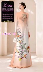 Vải áo dài chim và hoa