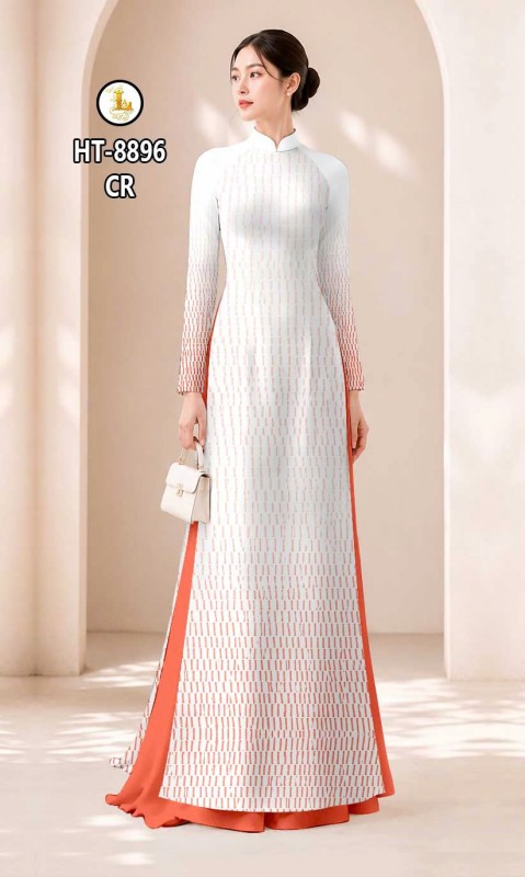 Vải áo dài dường kẻ dọc in 3D