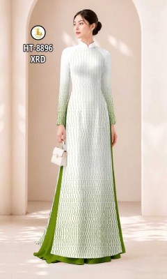Vải áo dài dường kẻ dọc in 3D-