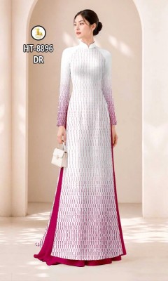 Vải áo dài dường kẻ dọc in 3D-