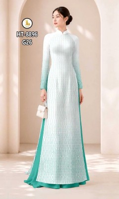 Vải áo dài dường kẻ dọc in 3D-