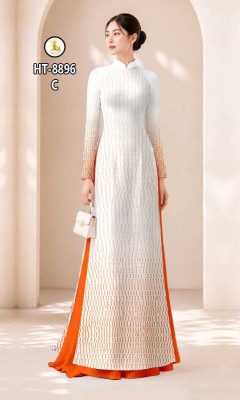Vải áo dài dường kẻ dọc in 3D-