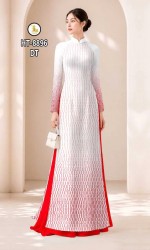 Vải áo dài dường kẻ dọc in 3D