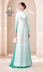 Vải áo dài dường kẻ dọc in 3D
