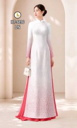 Vải áo dài dường kẻ dọc in 3D
