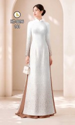 Vải áo dài dường kẻ dọc in 3D