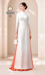 Vải áo dài dường kẻ dọc in 3D