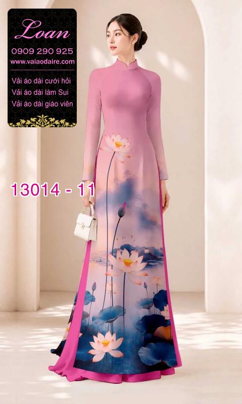 Vải áo dài hoa sen in 3D
