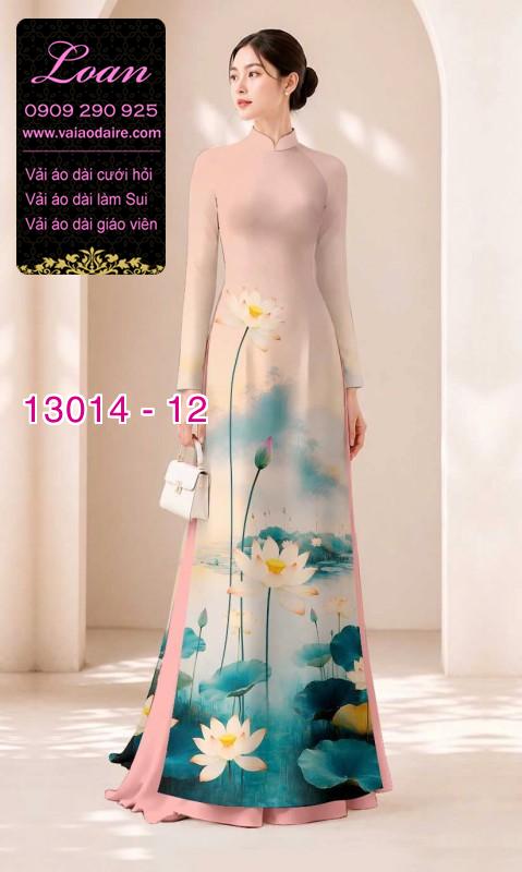 Vải áo dài hoa sen in 3D