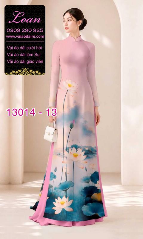 Vải áo dài hoa sen in 3D