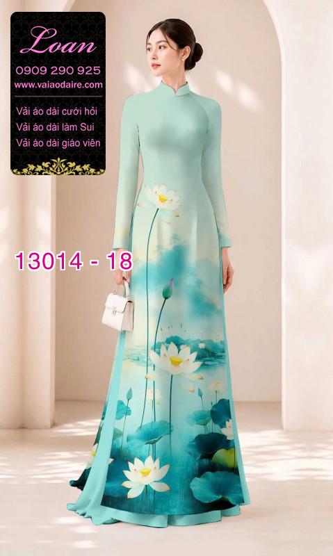 Vải áo dài hoa sen in 3D