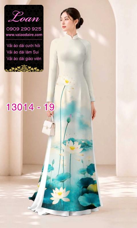 Vải áo dài hoa sen in 3D