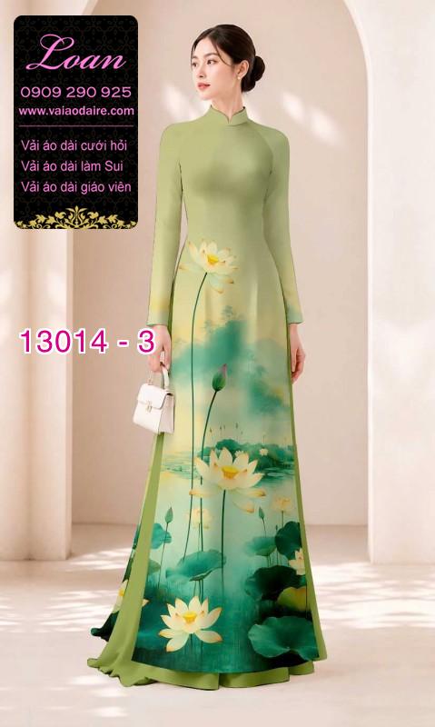 Vải áo dài hoa sen in 3D