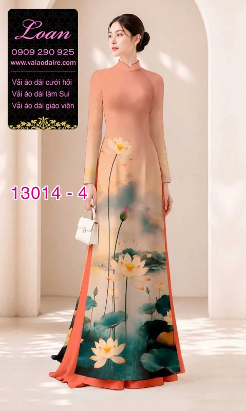 Vải áo dài hoa sen in 3D