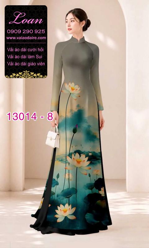 Vải áo dài hoa sen in 3D