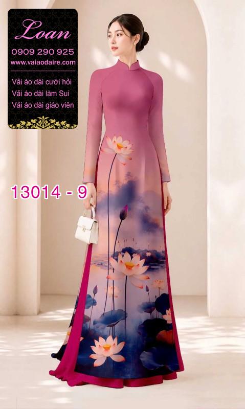 Vải áo dài hoa sen in 3D