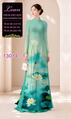 Vải áo dài hoa sen in 3D-