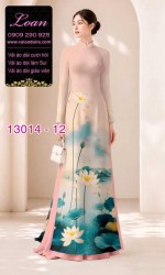 Vải áo dài hoa sen in 3D