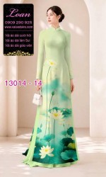 Vải áo dài hoa sen in 3D