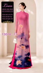 Vải áo dài hoa sen in 3D
