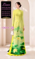 Vải áo dài hoa sen in 3D