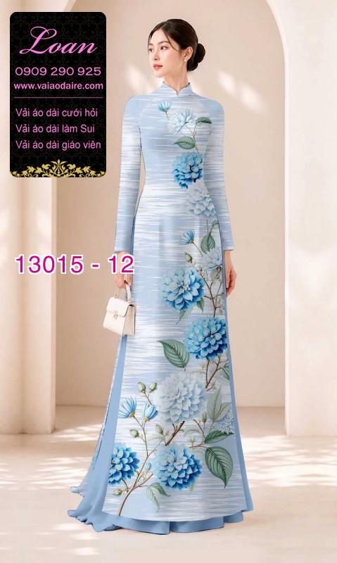 Vải áo dài hoa cẩm tú cầu in 3D