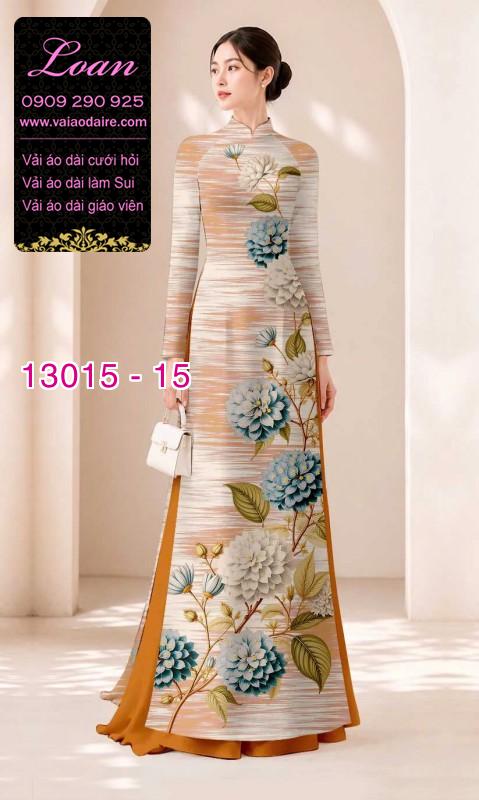 Vải áo dài hoa cẩm tú cầu in 3D