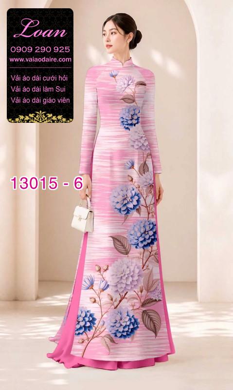 Vải áo dài hoa cẩm tú cầu in 3D