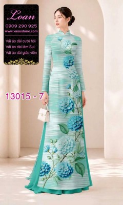 Vải áo dài hoa cẩm tú cầu in 3D-