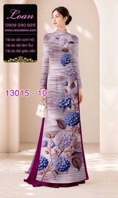 Vải áo dài hoa cẩm tú cầu in 3D-